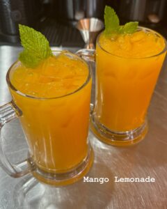 Mango Lemonade with Mint Syrup